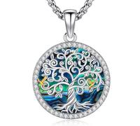 Aniu Collares Mujer Árbol de la Vida Plata de Ley 925 Colgante Árbol de la Vida con Circonita, Collares para Mujer Madre Mamá Abuela