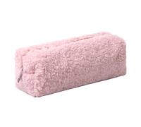 Aniute Estuche de felpa para niñas, bonito estuche esponjoso para lápices, soporte para lápices de arcoíris, bolsa de maquillaje, bolsa de almacenamiento, suministros escolares para niños (rosa puro)