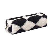 Aniute Estuche de felpa para niñas, bonito estuche esponjoso para lápices, soporte para lápices de arcoíris, bolsa de maquillaje, bolsa de almacenamiento, suministros escolares para niños (tablero de