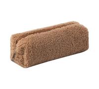 Aniute Estuche de felpa para niñas, bonito estuche esponjoso para lápices, soporte para lápices de arcoíris, bolsa de maquillaje, bolsa de almacenamiento, suministros escolares para niños (puro