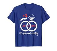 Aniversario De Boda 29 Años Esposo Esposa Amor Matrimonio Camiseta, Hombre, Azul Real, L
