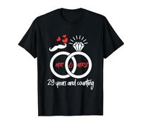Aniversario De Boda 29 Años Esposo Esposa Amor Matrimonio Camiseta, Hombre, Negro, M