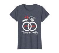 Aniversario De Boda 29 Años Esposo Esposa Amor Matrimonio Camiseta, Mujer, Azul Jaspeado, 3XL