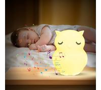 Anivet Luz nocturna infantil con maquina RUIDO BLANCO BEBE | Luz Quitamiedos infantil Música Relajante | Lampara Roja nocturna Melatonina y Musica para Dormir | White noise machine