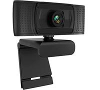 Anivia - Cámara web de enfoque fijo HD de 1080p, cámara USB con micrófono sin diapositiva, mini cámara de computadora Plug and Play, micrófono integrado, clip giratorio flexible (el trípode no