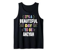 Aniyah Personalized Name Beautiful Day Aniyah Camiseta sin Mangas