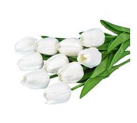 Aniyan 10 unidades de tulipanes artificiales, flores bocas, ramo de flores de látex de poliuretano para bodas, fiestas, dormitorios, decoración de mesa, día de la madre, decoración del hogar, color