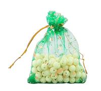 Aniyan 100 bolsas de organza de 17 x 23 cm con cordón, bolsa de regalo para bodas, cumpleaños, día de San Valentín, Navidad, bolsas de regalo multicolor para dulces (verde hierba)