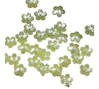 Aniyan 100 cuentas acrílicas de flores de cerezo, miniperlas de flores, 10 mm, 5 pétalos, colgantes para pulseras, bisutería, bricolaje, (amarillo)