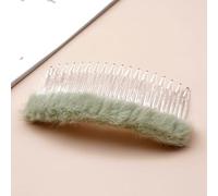 Aniyan 2 peines de peluche de 10 x 5 cm - Peines laterales franceses de 18 dientes hechos a mano para mujeres y niñas, accesorios para el pelo para otoño e invierno (verde)