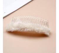 Aniyan 6 peines de peluche de 10 x 5 cm - Peines laterales franceses de 18 dientes hechos a mano para mujeres y niñas, accesorios para el pelo para otoño e invierno (crema)