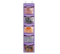 ANIZER Day of Week Kids Clothes Organizer Weekly Hanging Closet Organizer Monday to Friday School Clothing Storage (PURPLE)