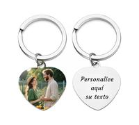 AnJeey Llavero personalizado con foto y texto - Impresión a color UV - Regalo personalizado para Mamá, Papá, Abuelos, Familia - Cumpleaños, Navidad, Aniversario, Día de la Madre - Recuerdo único