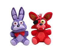 Anjinguang 2 piezas de cinco Ni-ghts Fazbear de peluche de 7 pulgadas, juguetes de peluche FNAF de pesadilla, cupcakes, globos Foxy Boy Clown Stuff, juguete de peluche de animal FNAF, muñeca de