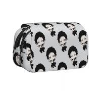 Anjinguang BSD - Estuche para lápices de anime Nakahara Chuuya/Dazai Osamu, estuche para lápices con estampado de dibujos animados, gran capacidad, doble capa, con cremallera, caja de papelería para