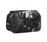 Anjinguang BSD - Estuche para lápices de anime Nakahara Chuuya/Dazai Osamu, estuche para lápices con estampado de dibujos animados, gran capacidad, doble capa, con cremallera, caja de papelería para