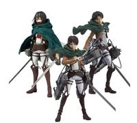 Anjinguang Eren Jaeger/Levi Figura Estatua de 15 cm de Personaje de Anime Figura de acción PVC movible y cambiante Modelo de Cara Figura Coleccionable para Fans Decoración de