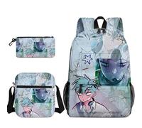 Anjinguang Mochila de anime de 3 piezas con estampado de Luka/Iván/Till, bolsa escolar, bolsa cruzada, estuche para lápices, para adolescentes, estudiantes, suministros de vuelta a la escuela, Tipo 9