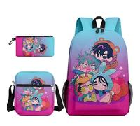 Anjinguang Mochila de anime de 3 piezas con estampado de Luka/Iván/Till, bolsa escolar, bolsa cruzada, estuche para lápices, para adolescentes, estudiantes, suministros de vuelta a la escuela, Tipo 8