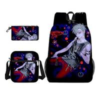 Anjinguang Mochila de anime de 3 piezas con estampado de Luka/Iván/Till, bolsa escolar, bolsa cruzada, estuche para lápices, para adolescentes, estudiantes, suministros de vuelta a la escuela, Tipo 4