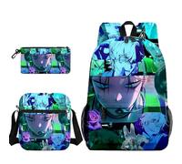 Anjinguang Mochila de anime de 3 piezas con estampado de Luka/Iván/Till, bolsa escolar, bolsa cruzada, estuche para lápices, para adolescentes, estudiantes, suministros de vuelta a la escuela, Tipo 12