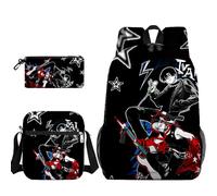 Anjinguang Mochila de anime de 3 piezas con estampado de Luka/Iván/Till, bolsa escolar, bolsa cruzada, estuche para lápices, para adolescentes, estudiantes, suministros de vuelta a la escuela, tipo 2
