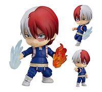 Anjinguang My Hero Academia: Shoto Todoroki Figura de acción - 3.94 pulgadas Anime Q versión muñeca con articulaciones móviles y accesorios reemplazables/modelo de personaje de anime/figura de