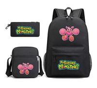 Anjinguang My Singing Monsters Mochila de 3 piezas Juego de Anime Mochila Escolar Bolsa de Hombro Impresa en 3D Estuche para Estudiantes Adolescentes
