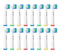 AnjoCare Cabezales de repuesto para Oral B Braun, cabezales recargables compatibles con Pro 1000/3000/5000/7000 y Vitality, 1 unidad (Paquete de 16), Blanco