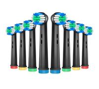 AnjoCare Cabezales de repuesto para Oral B Braun, cabezales recargables compatibles con Pro 1000/3000/5000/7000 y Vitality, 1 unidad (Paquete de 8), Negro