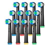 AnjoCare Cabezales de repuesto para Oral B Braun, cabezales recargables compatibles con Pro 1000/3000/5000/7000 y Vitality, 1 unidad (Paquete de 12), Negro