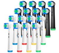 AnjoCare Cabezales de repuesto para Oral B Braun, cabezales recargables compatibles con Pro 1000/3000/5000/7000 y Vitality， 1 unidad (Paquete de 16) ，Blanco