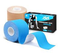 AnjoCare Cinta Kinesiológica, Cinta Deportiva Terapéutica sin cortar para músculos y articulaciones, sin látex Cinta para soporte de hombros, tobillos, codos y rodillas（2 Rollos de 5M x 5CM）