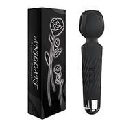 AnjoCare Masajeador Eléctrica Massager, Con 20 patrones de vibración y 8 velocidades, USB Recargable ideal para usar después de los deportes (Negro)
