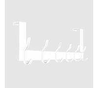 Anjuer Perchero de puerta con 6 ganchos, gancho para puerta, para el baño, colgadores, modernos, color blanco