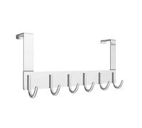 Anjuer Perchero para Puerta Colgadores de Puerta Aluminio Percha de Baño Gancho de Baño para los dormitorios baños armarios gabinete - 6 Ganchos