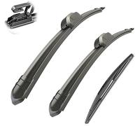 AnJWen Limpiaparabrisas Trasero Coche para Renault Kangoo MK1 1997-2007 20" 20" 16",Juego de Limpiaparabrisas Delantero y Trasero de Coche Cepillos de Lluvia para Parabrisas