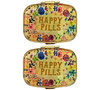 Ankaful 2 paquetes de pastilleros vintage de metal retro, bonitos pastilleros para monedero/bolsillo, portátiles, compactos para guardar vitaminas/Tylenol/suplementos/medicamentos/tableta (píldoras