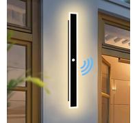 ANKBOY Aplique Pared Exterior 18W Negro 60cm Luz Exterior con Sensor de Movimiento IP65 Impermeable Apliques Pared Exterior 4500K Moderno Lámparas de Pared para Entrada Balcones