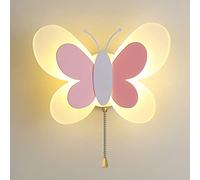 ANKBOY Lámpara de Pared LED Iluminación creativa de la pared de la mariposa Aplique de Pared Tricolor Regulable Lámpara Infantil con Interruptor de Cable Decorativos Ánimo Luces Bañadores de Pared