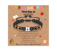 ankbrats Regalos para el primer día en la escuela para adolescentes, pulseras de cruz, regalos para el comienzo de la escuela, regalos para hijo, nieto, sobrino, hermano, pulsera de regreso a clases