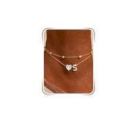 ankbrats Tobilleras con inicial para mujer, chapada en oro de 18 quilates, pulsera de tobillo con corazón A-Z con circonita cúbica, cadena de pie ajustable de doble capa para playa, verano, vacaciones