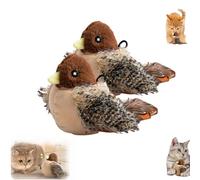 Ankepw Juguete para Gatos con Forma de pájaro Que Canta,Juguete para Gatos con Forma de pájaro Que Canta y aletea,Juguete para Gatos con Forma de pájaro Que simula el Canto (2PCS)