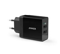 Anker 24 W Cargador USB de 2 Puertos con tecnología PowerIQ para iPhone, iPad, Samsung Galaxy, Nexus, HTC, Motorola, LG, etc (Versión Mejorada)