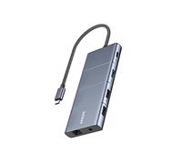 Anker 565 11 en 1 USB-C Hub 10 Gbps USB-C & USB-A Puertos de Datos, 4K HDMI, DisplayPort, 100 W PD, 2 USB 2.0 Datos, Ethernet, AUX, microSD y SD, Adecuado para MacBook Pro y más