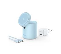 Anker 623 MagGo - Cargador inalámbrico magnético 2 en 1 con Cargador USB-C de 20 W, Compatible con iPhone 13, 13 Pro, 13 Pro MAX, 13 Mini, iPhone 12, 12 Pro, AirPods Pro (Gris Nube)