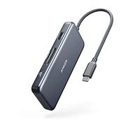 Anker Adaptador de concentrador USB C, 7 en 1, Adaptador USB C, con 4 K HDMI, Entrega de energía, Puerto de Datos USB C, Lector de Tarjetas microSD y SD, 2 Puertos USB 3.0