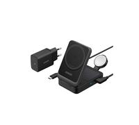 Anker MagGo Cargador Inalámbrico iPhone 3 en 1 con MagSafe 15W, Cargador Magsafe Soporte de Carga Certificado Qi2, iPhone 16/15/14/13 Series, AirPods, Apple Watch 9 (Enchufe Incluido)