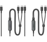 Anker Cable, 2-in-1 USB C to USB C Braide Cable 140W Max,Fast Charging for iPhone 16/16 Pro Max/15 Series,MacBook Air/Pro,and More(1,8m, Negro) (Paquete de 2)