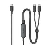 Anker Cable, 2-in-1 USB C to USB C Braide Cable 140W Max,Fast Charging for iPhone 16/16 Pro Max/15 Series,MacBook Air/Pro,and More(1,2m, Negro)